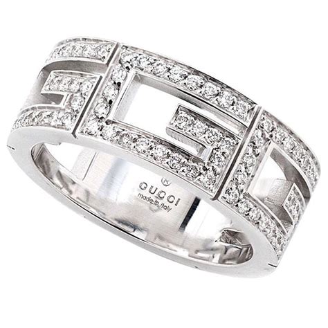 gucci white gold band ring|Gucci trademark ring in gold.